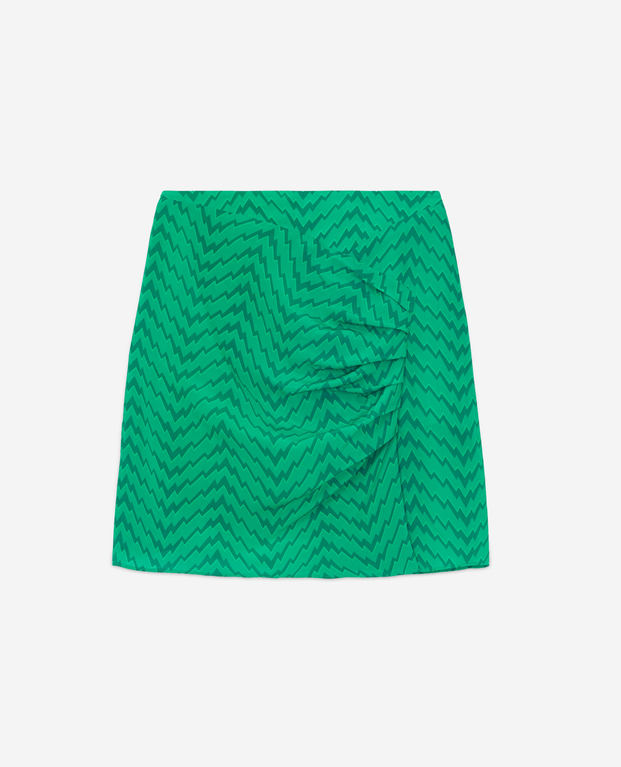 Falda corta drapeada verde, GREEN, hi-res image number null