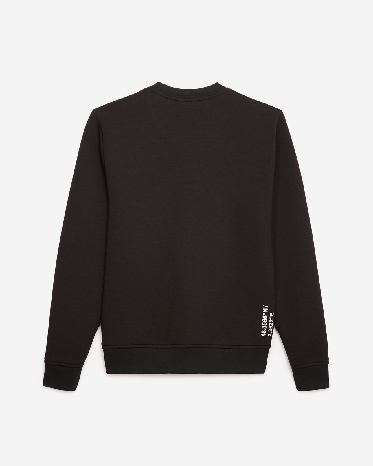 The Kooples MEN BLACK neoprene black crew-neck sweatshirt/neck logo
