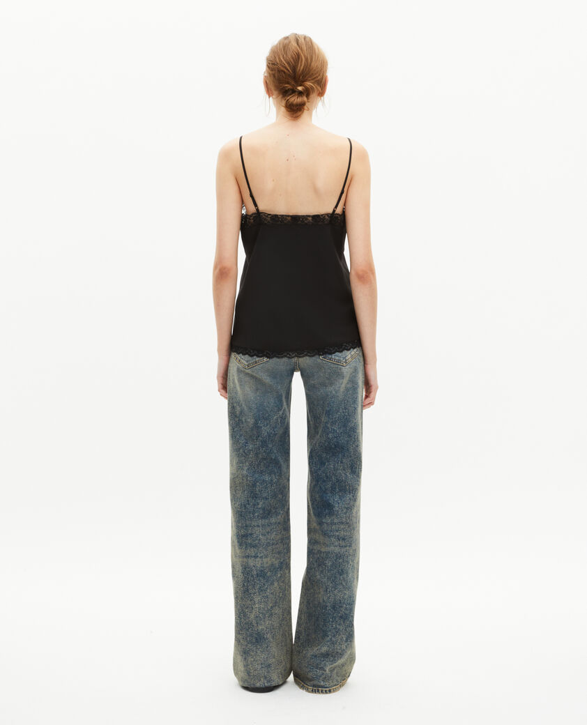 The Kooples WOMEN BLACK black silk camisole