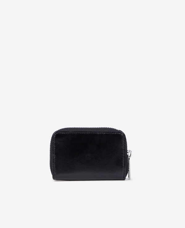 The Kooples MIXTE BLACK porte monnaie blason en cuir noir