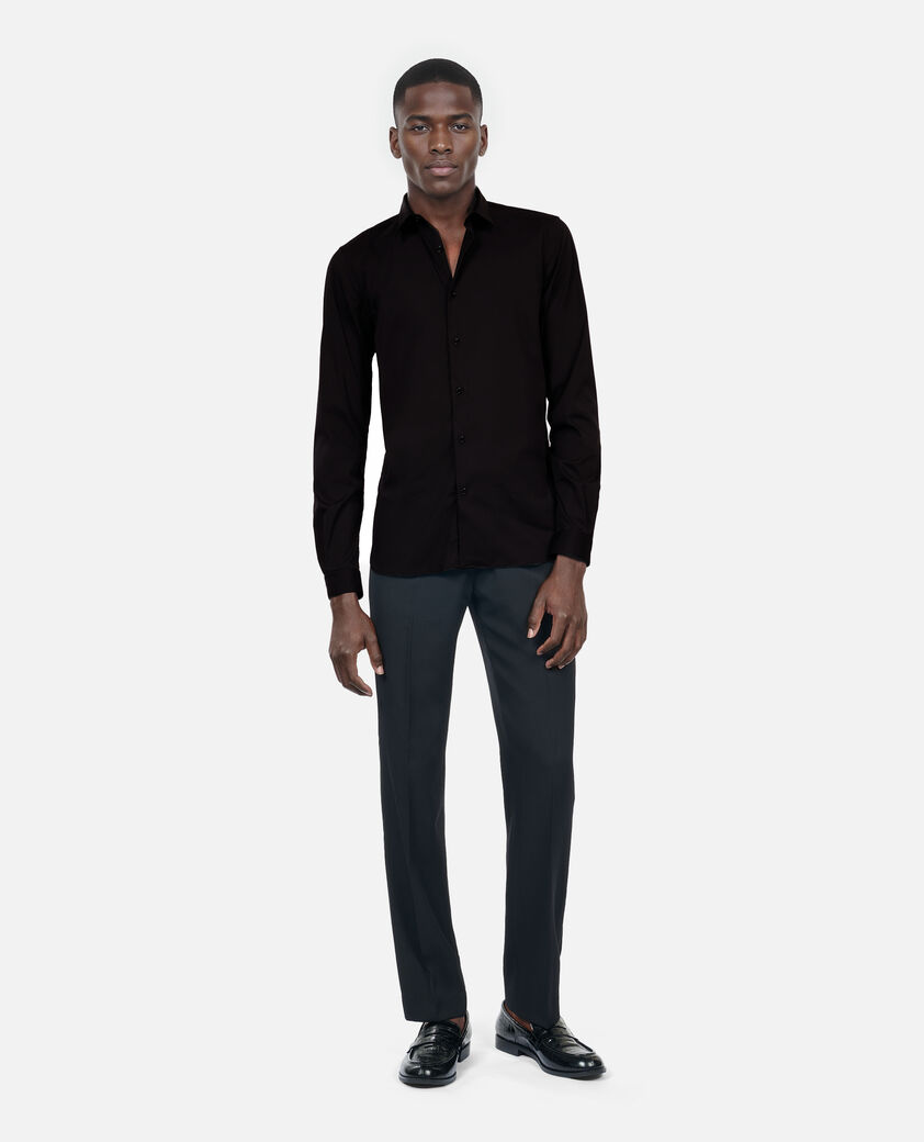 The Kooples HERREN BLACK schwarzes hemd aus popeline