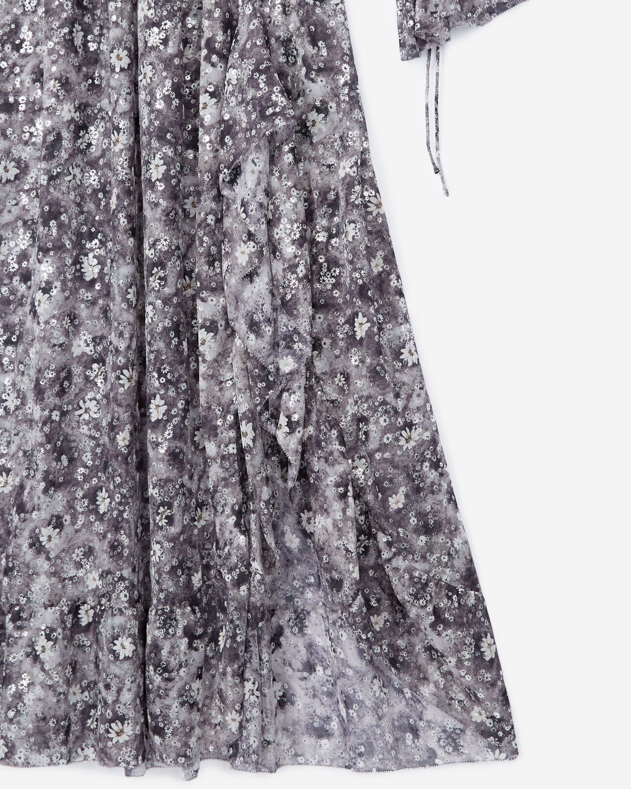 The Kooples MUJER BLACK-ECRU vestido largo negro estampado floral