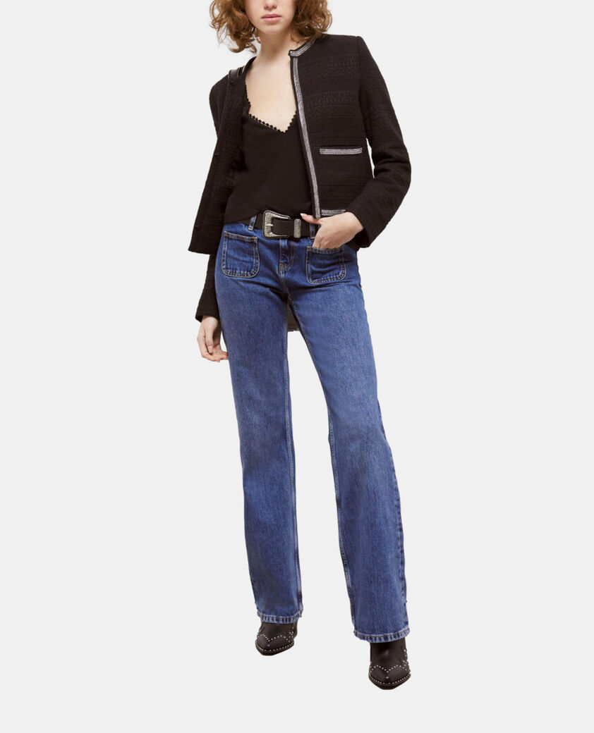 The Kooples WOMEN BLUE DENIM blue flare jeans
