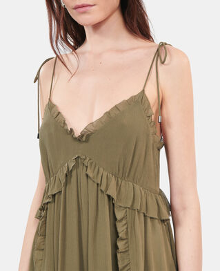 The Kooples FEMME KAKI robe courte en soie kaki