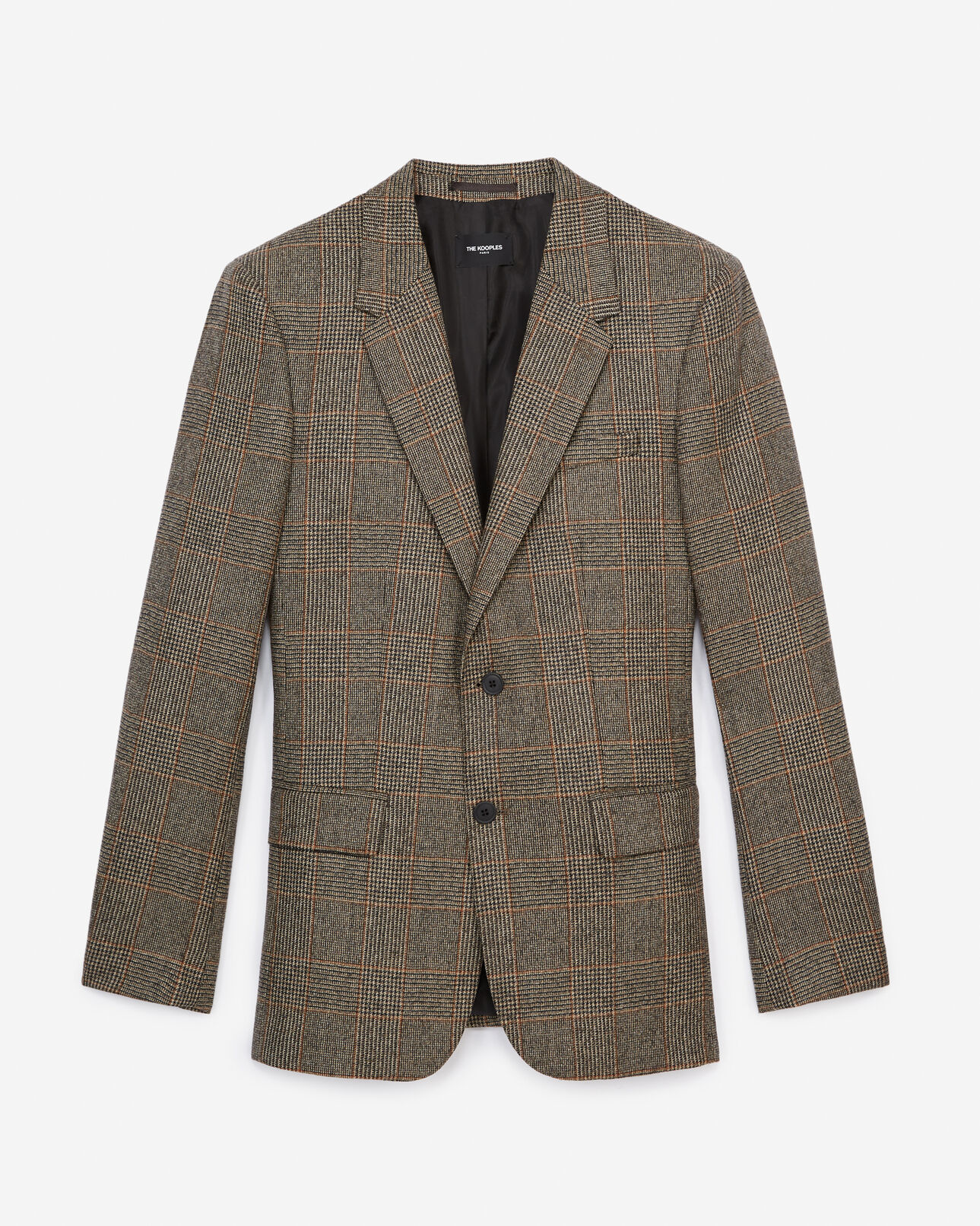 The Kooples HOMME BROWN/WHITE veste laine marron coupe droite
