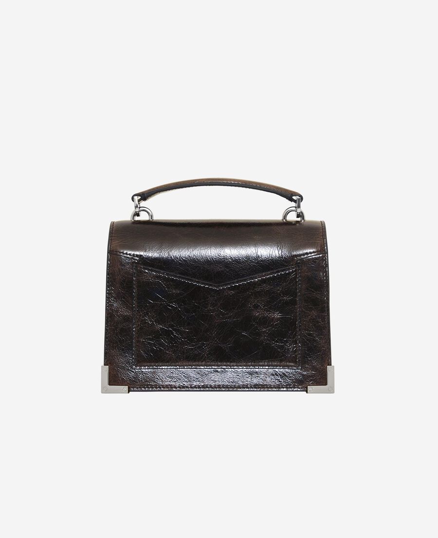 The Kooples DAMEN BROWN emily tasche small aus braunem crackleder