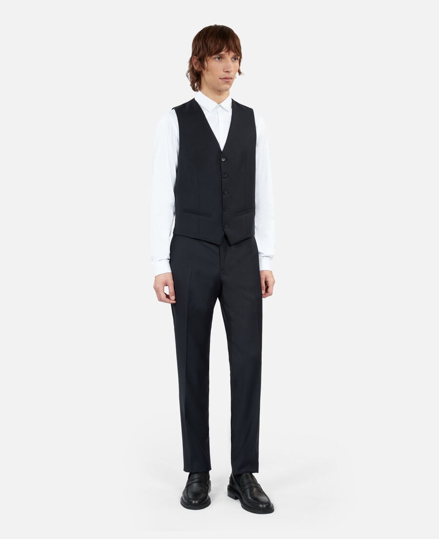 The Kooples HOMME DARK NAVY gilet de costume en laine marine