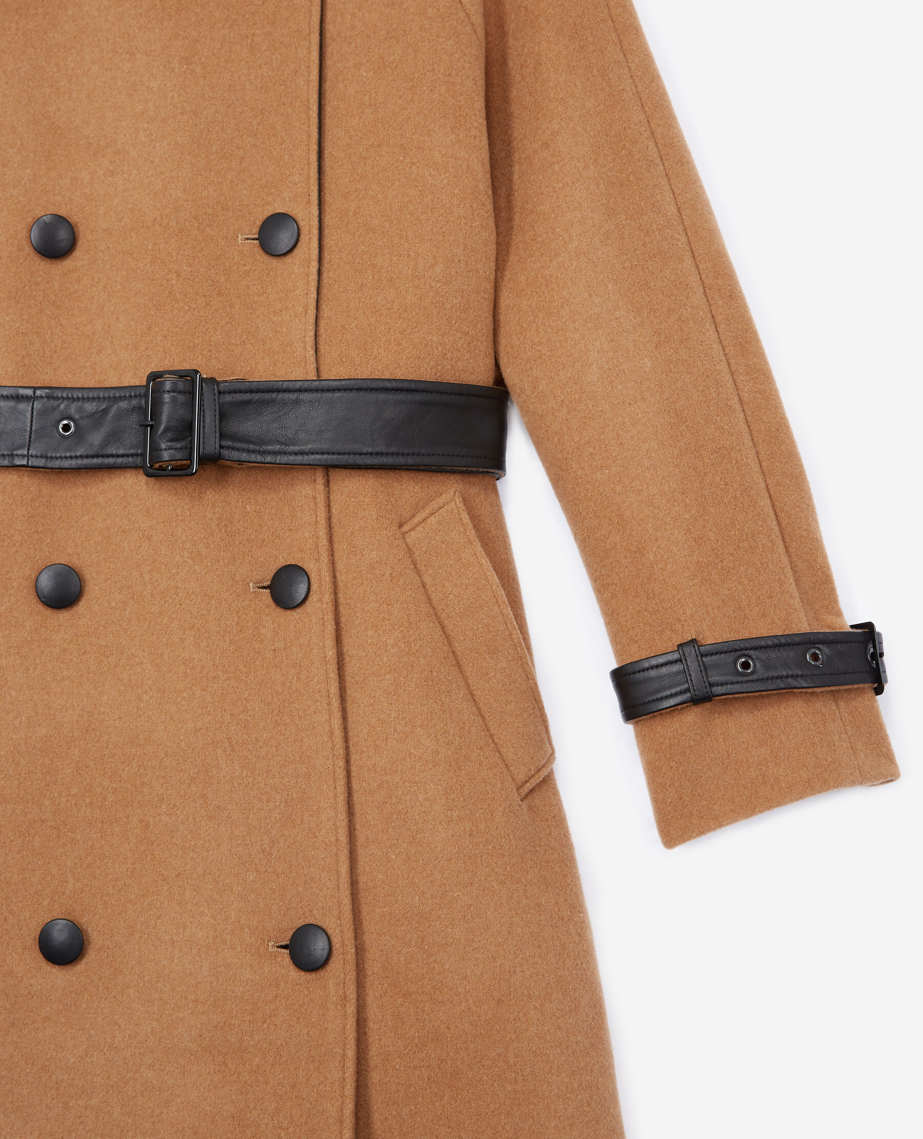 Manteau laine beige esprit trench
