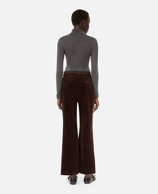 The Kooples FEMME BROWN pantalon tailleur droit en velours côtelé marron