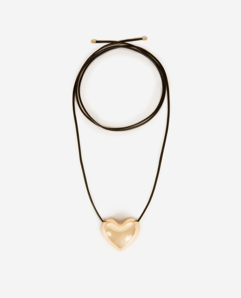 The Kooples F GOLD golden heart pendant necklace
