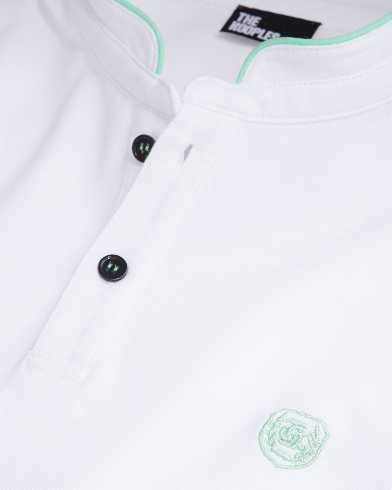 The Kooples MEN GREEN-WHITE green officer collar polo shirt