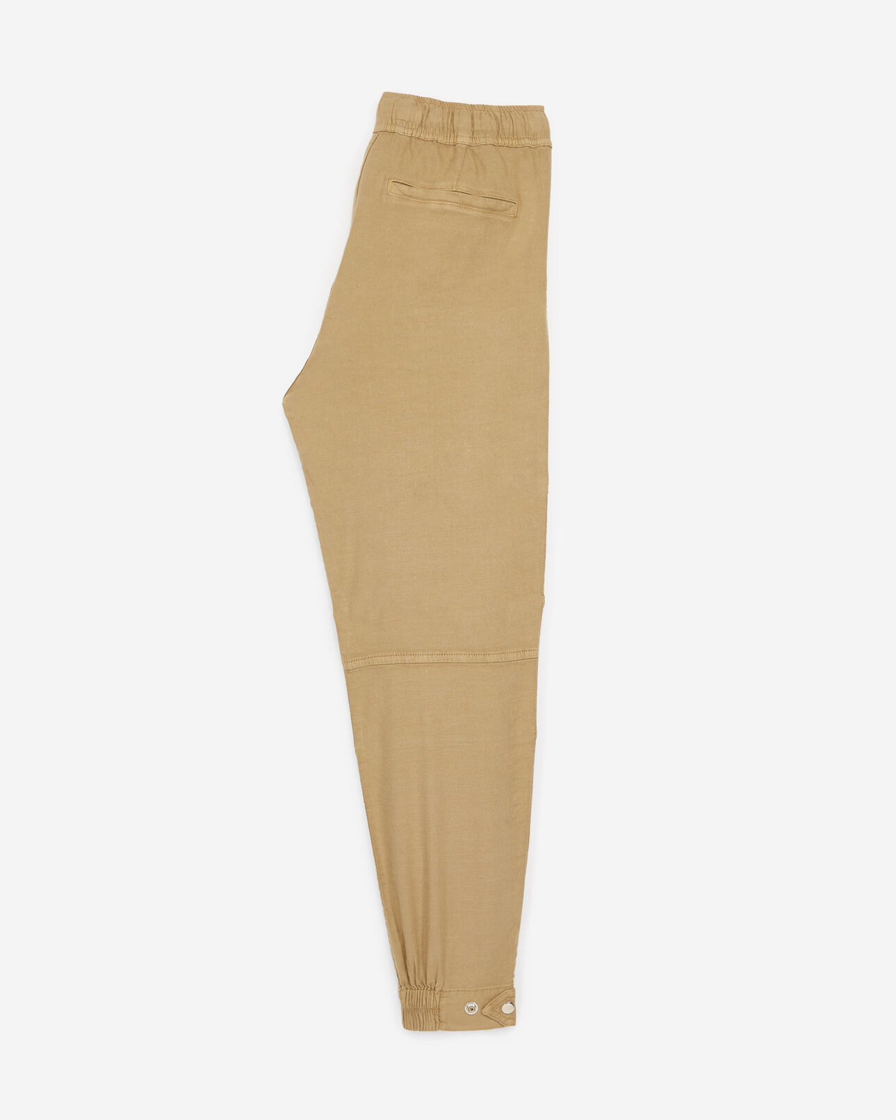 The Kooples FEMME BEIGE-BROWN pantalon coton kaki style militaire