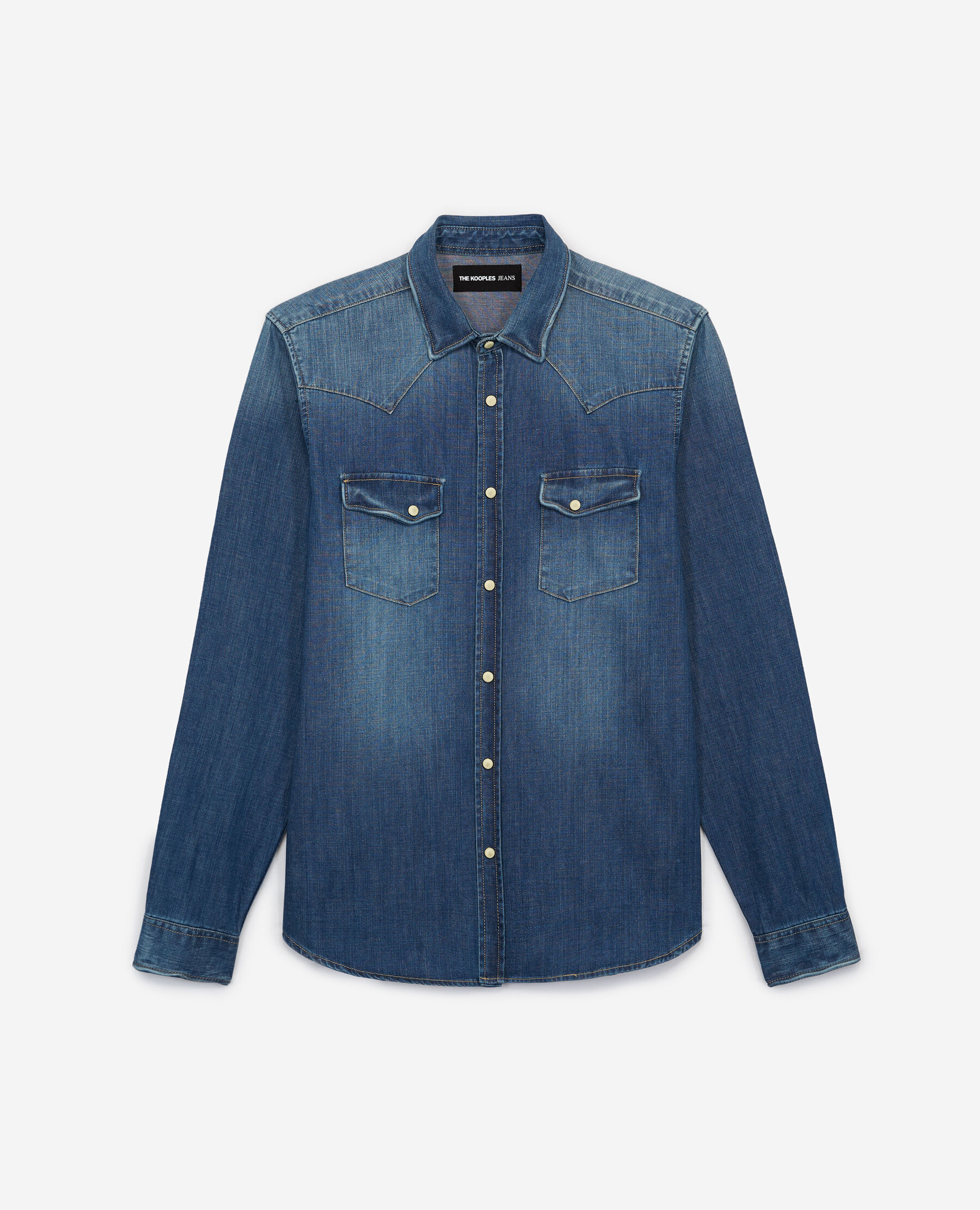 Chemise jean bleu delavee style western The Kooples France