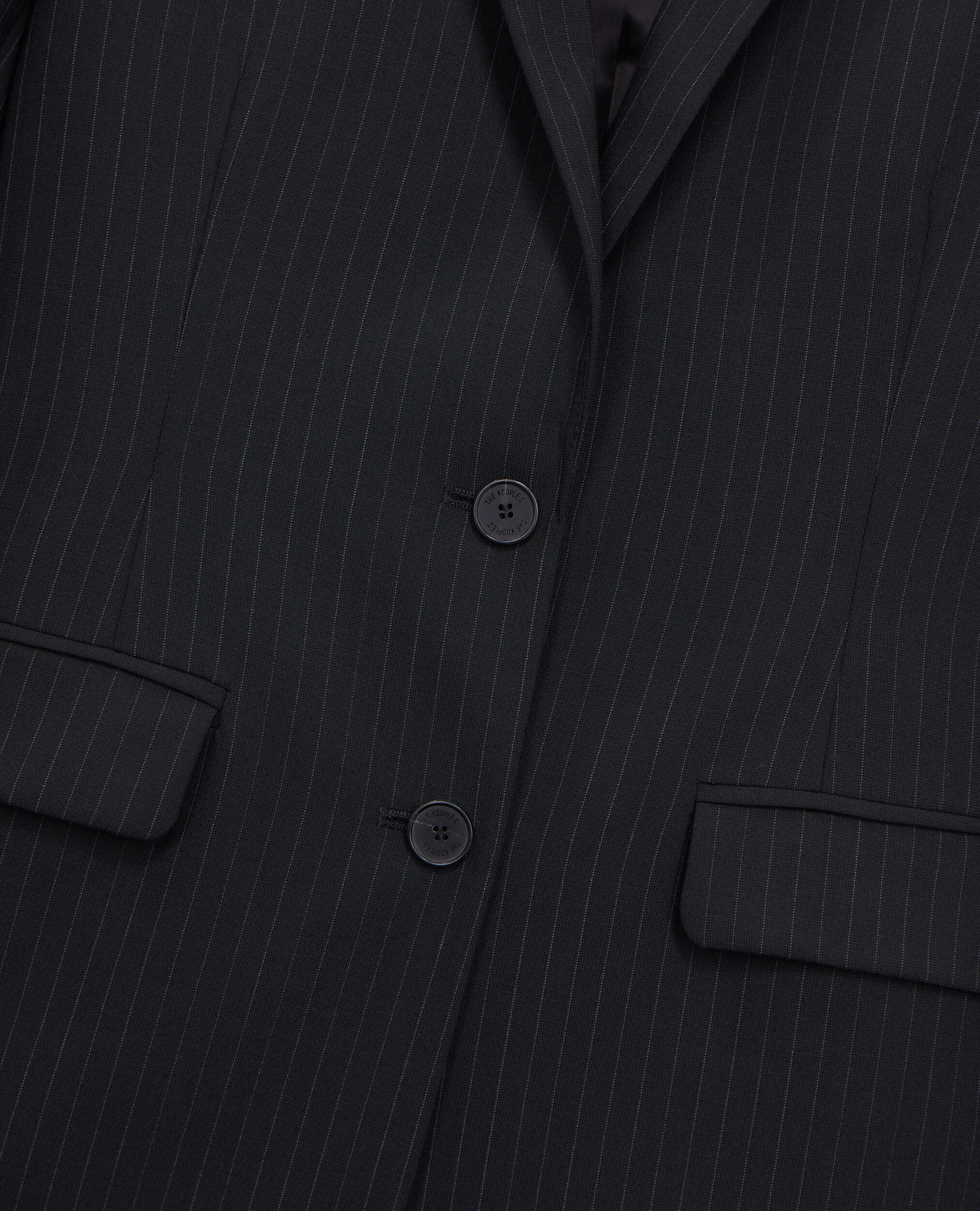 Black striped wool-blend suit jacket, BLACK WHITE, hi-res image number null