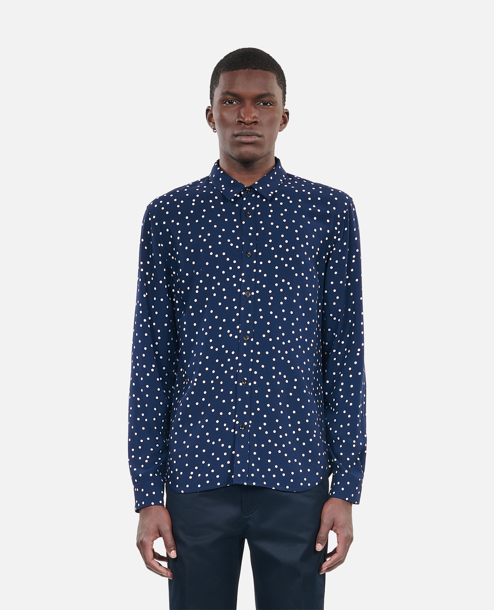 Blue and white polka dot print shirt The Kooples