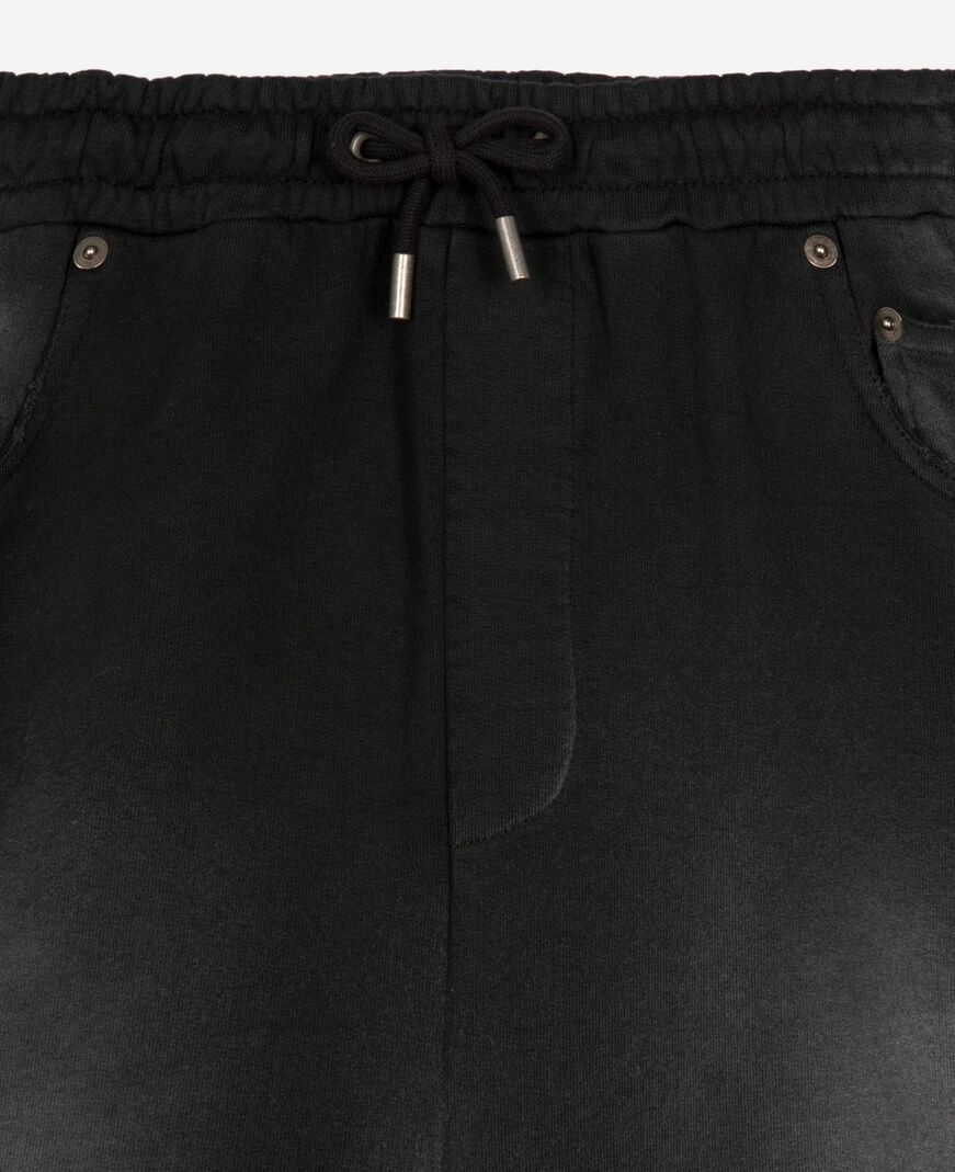 The Kooples MEN BLACK WASHED black washed cotton bermuda shorts