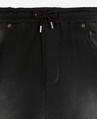 The Kooples MEN BLACK WASHED black washed cotton bermuda shorts