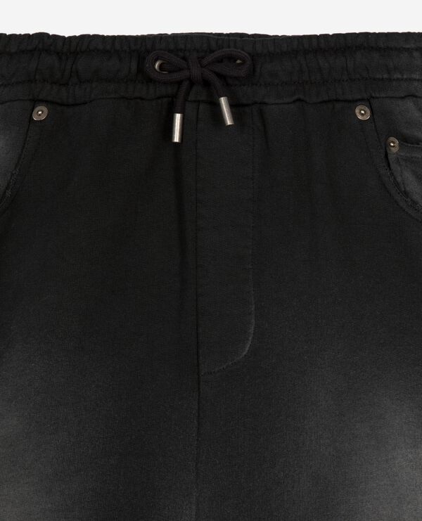 The Kooples MEN BLACK WASHED black washed cotton bermuda shorts