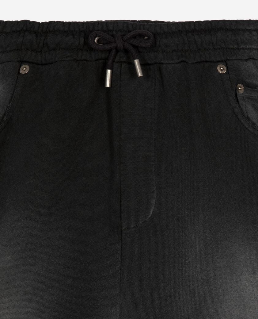 The Kooples HOMME BLACK WASHED bermuda en coton délavé noir