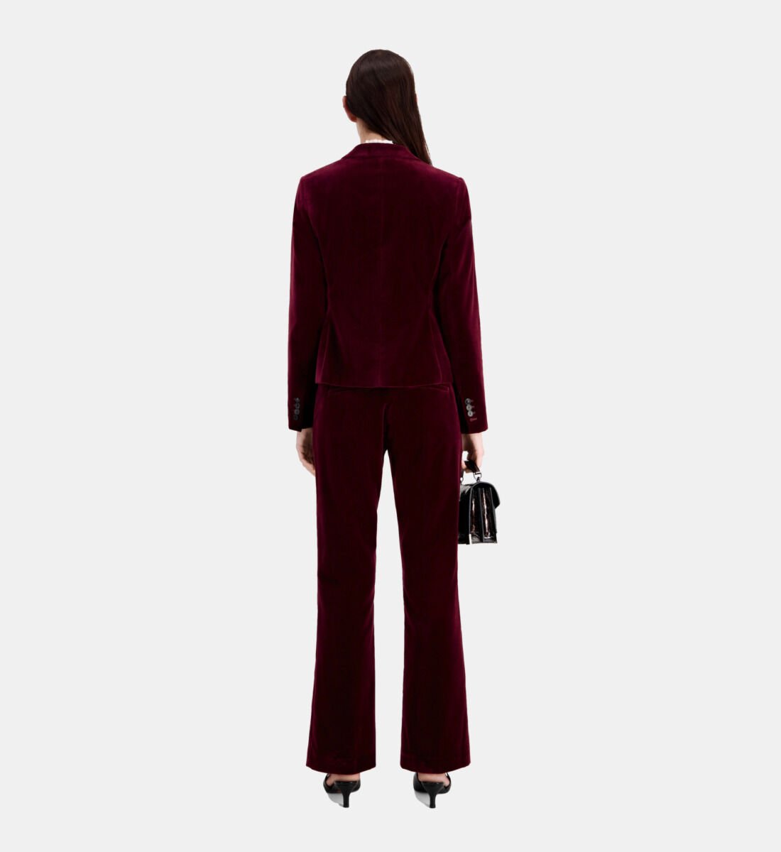 Burgundy velvet hot sale jacket womens