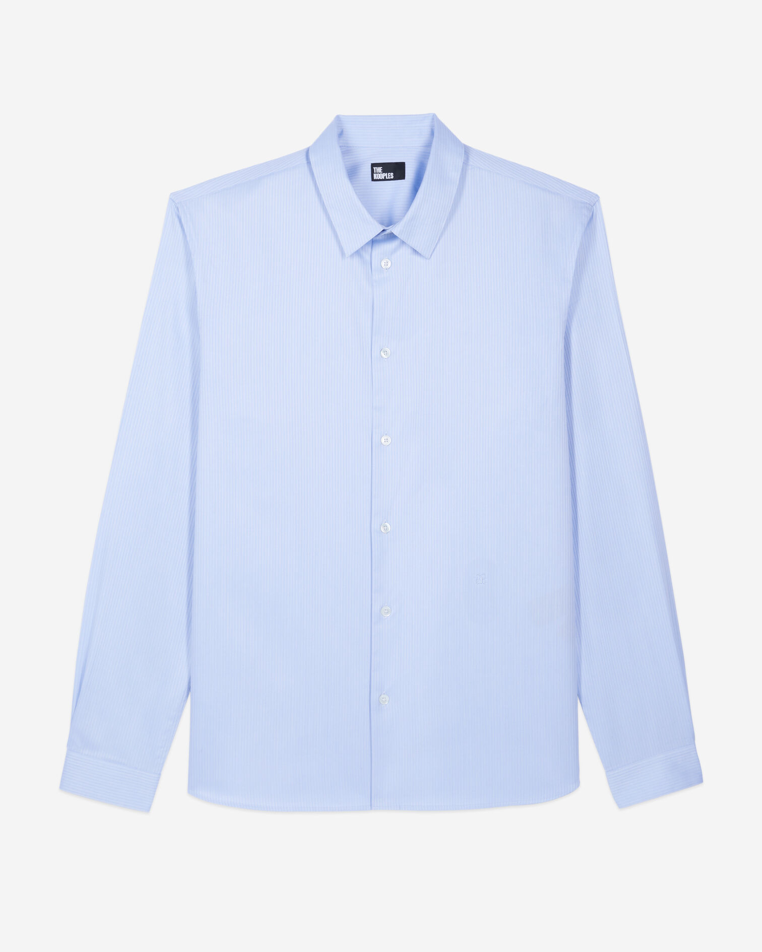 Blue herringbone striped formal shirt, BLUE WHITE, hi-res image number null