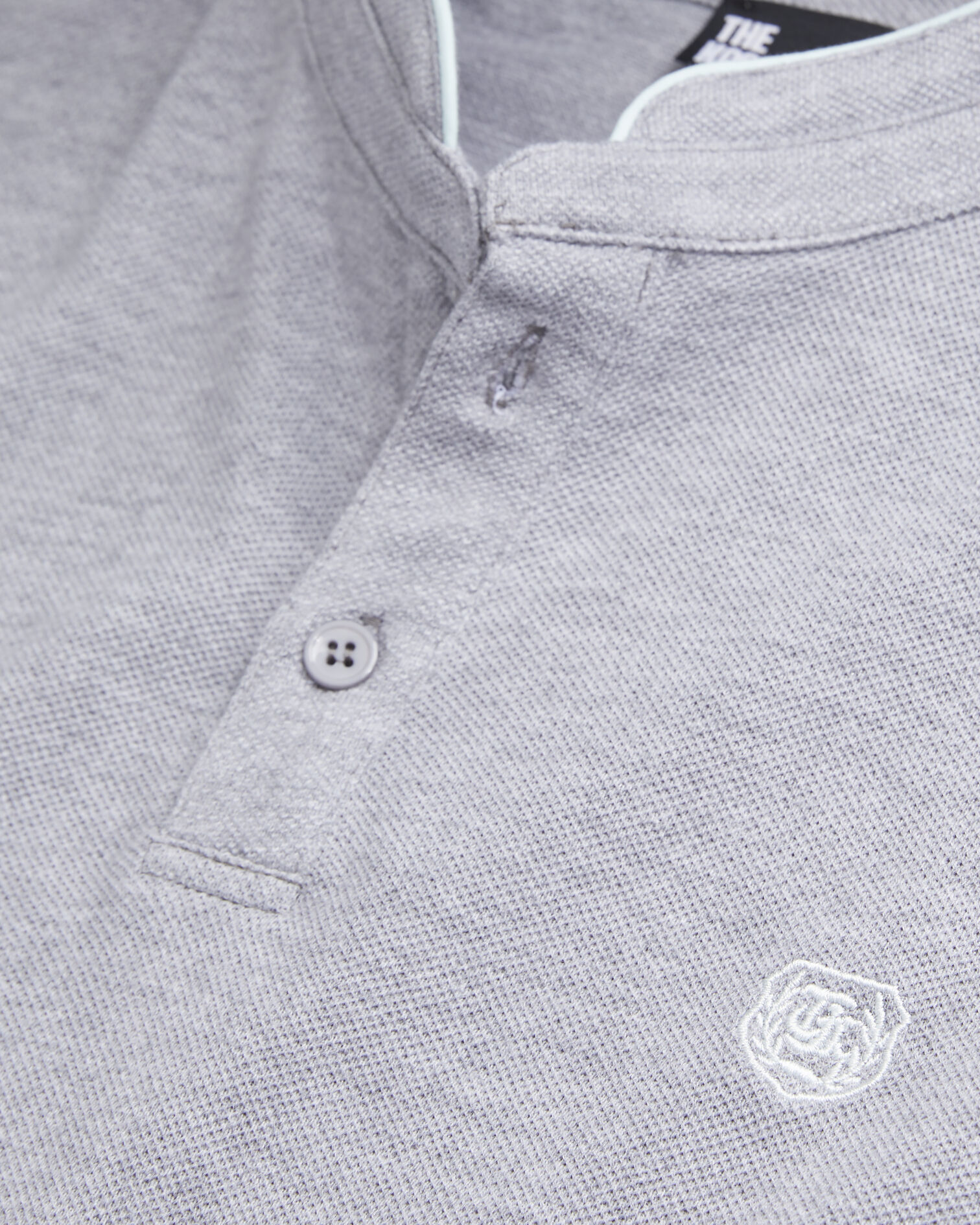 Grey cotton polo t-shirt, GREY / GREEN, hi-res image number null