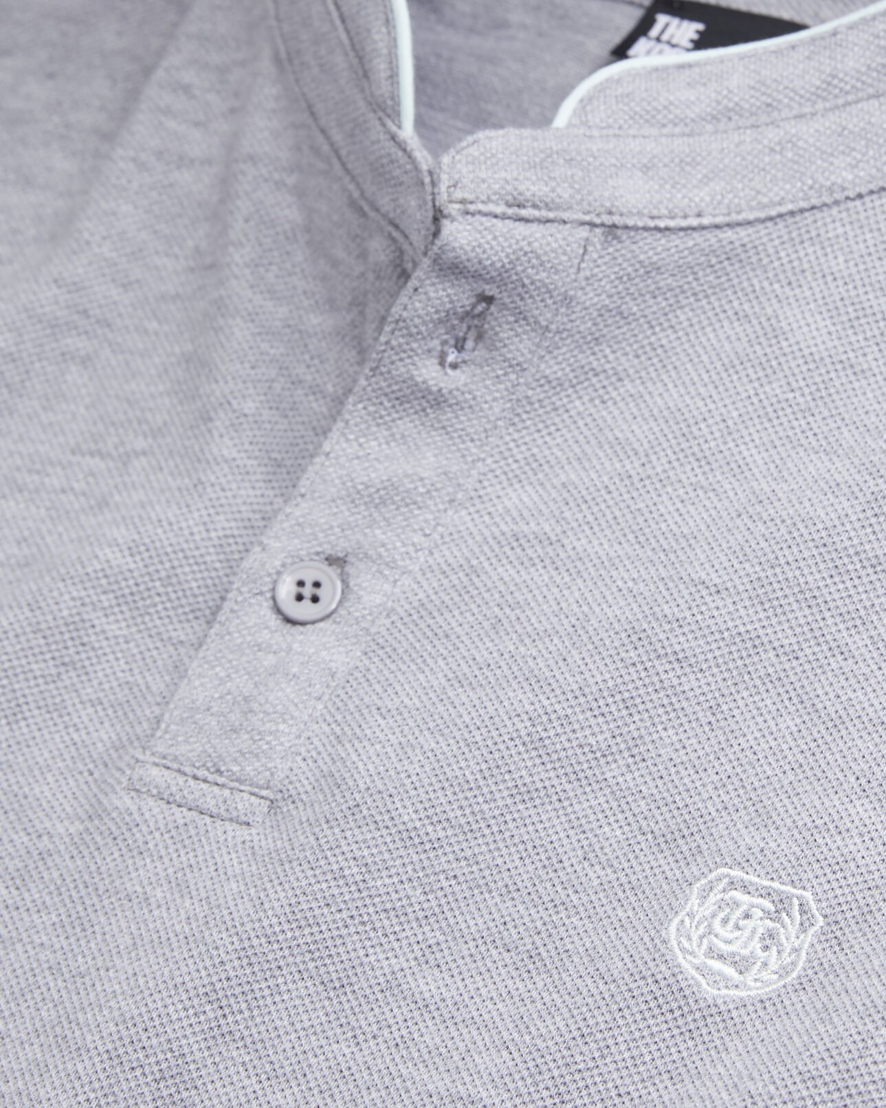 The Kooples HOMME GREY / GREEN polo gris clair en coton