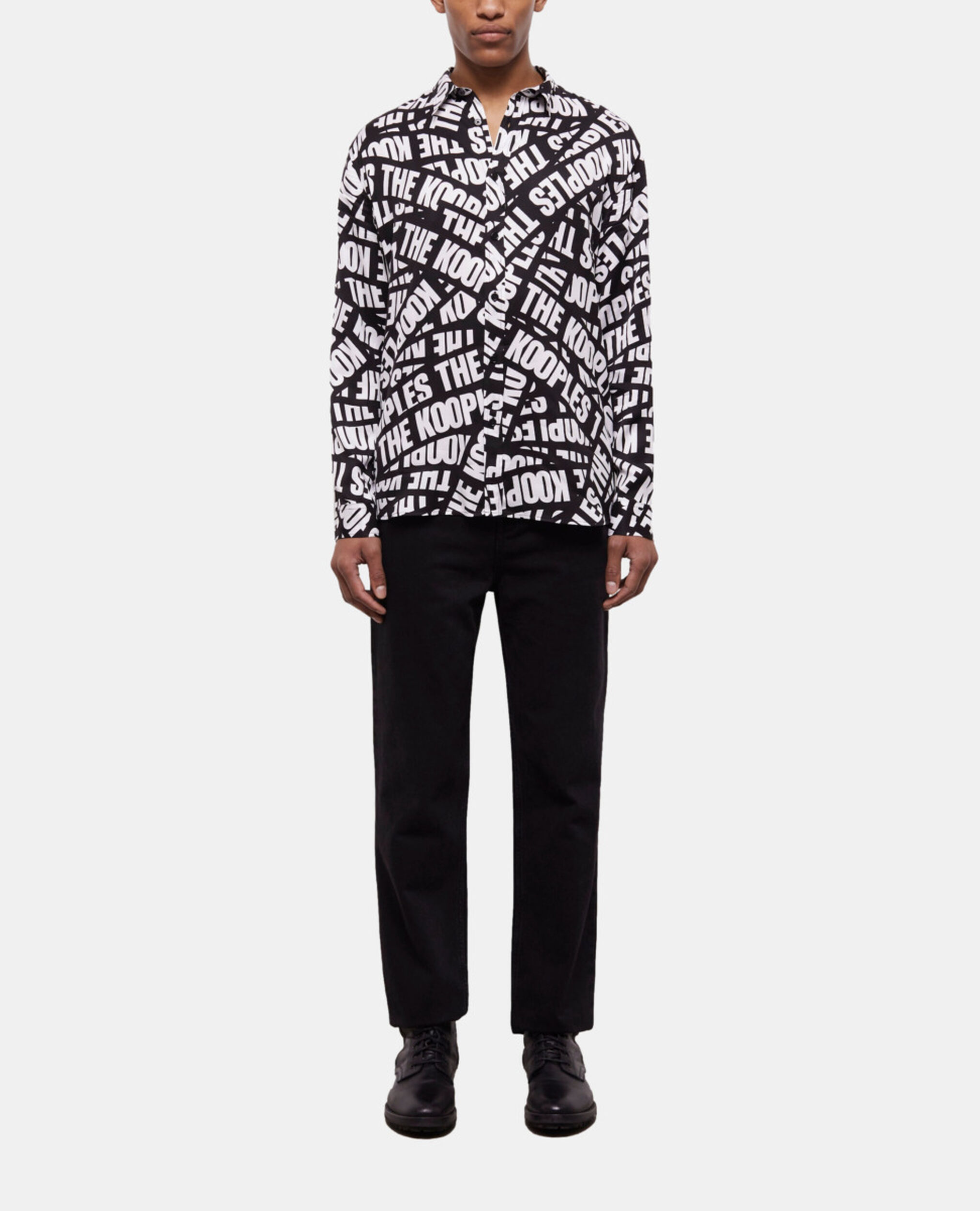 Casual shirt with Tape logo, BLACK WHITE, hi-res image number null