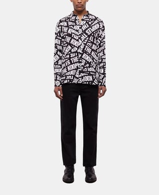 The Kooples H BLACK WHITE casual shirt with tape logo