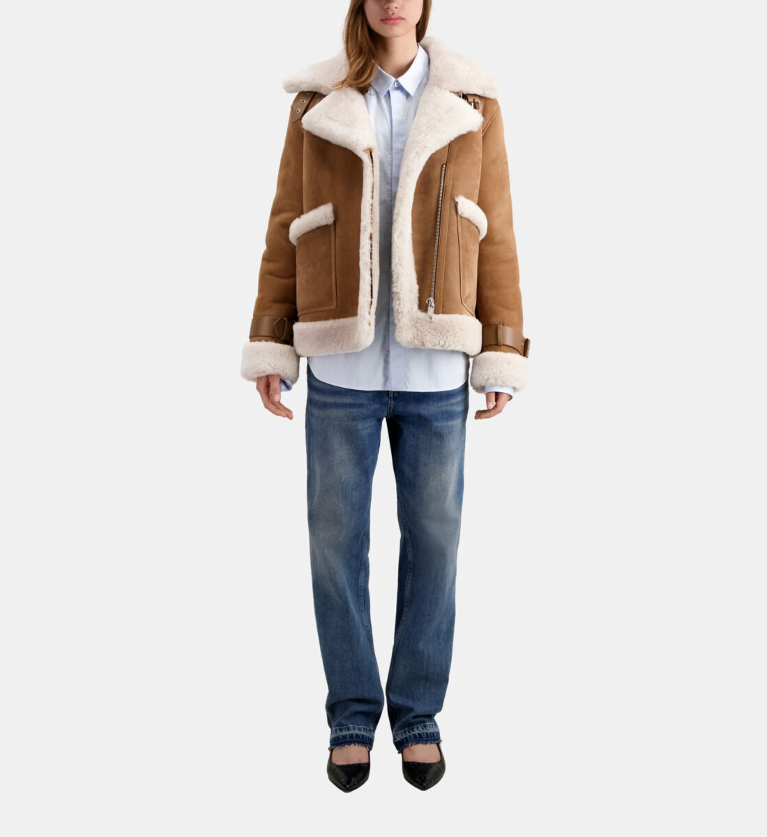 Kooples shearling jacket sale