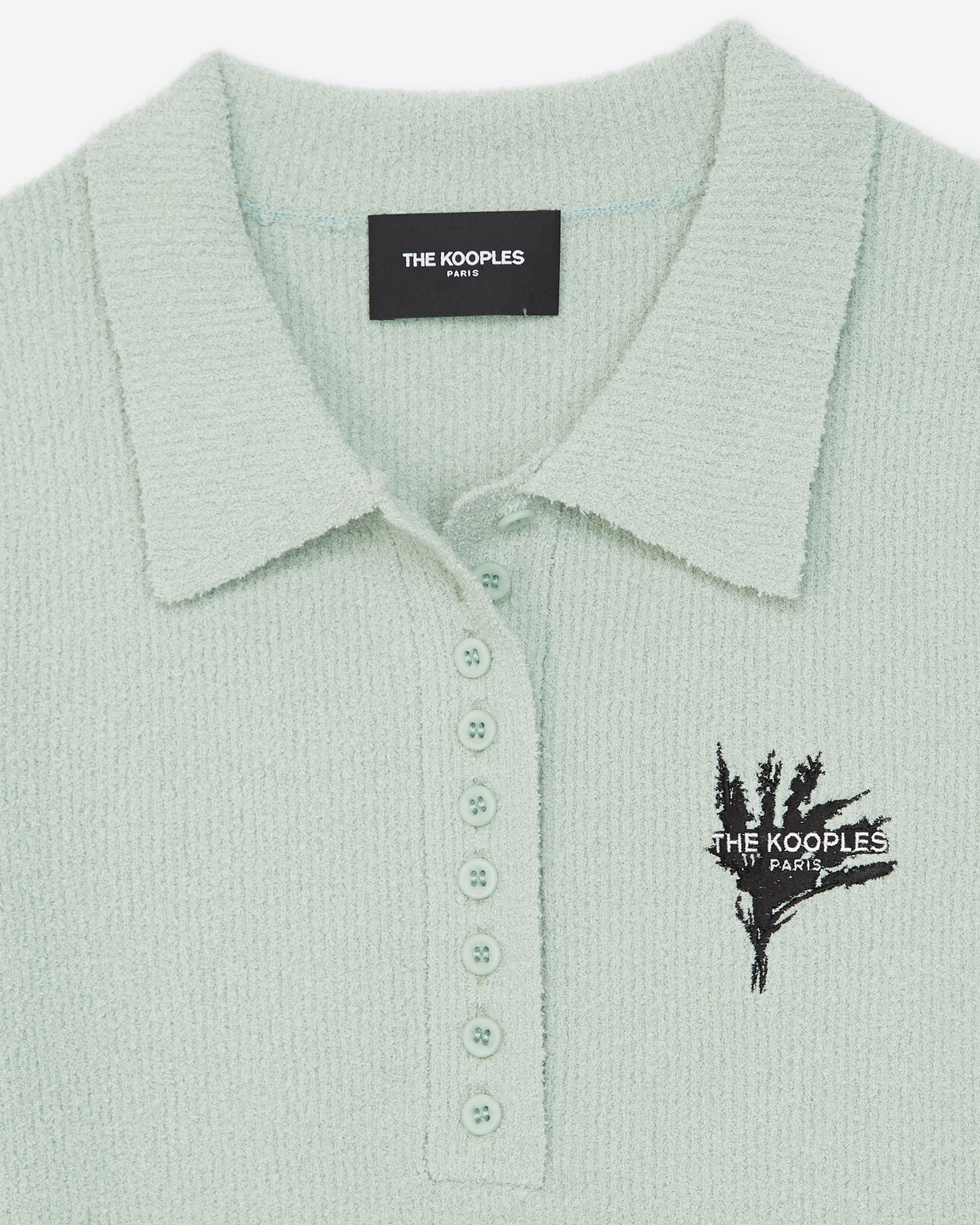 The Kooples DAMEN MINT poloshirt grün tailliert geknöpft
