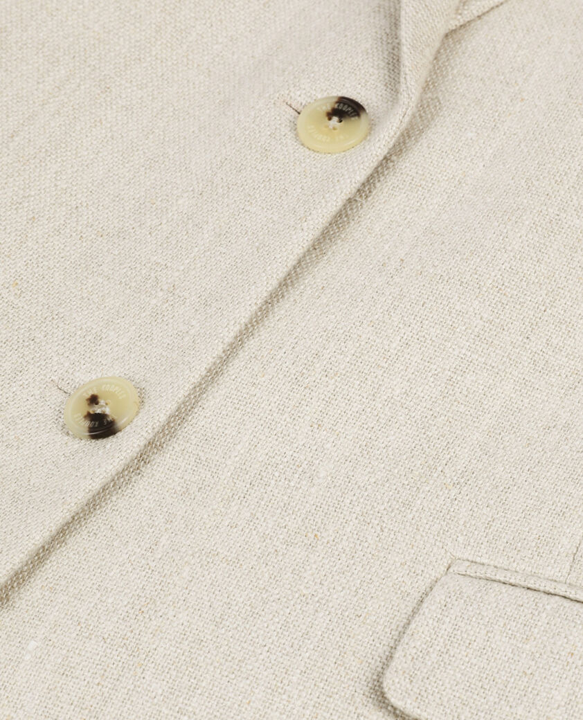 The Kooples WOMEN BEIGE ecru linen suit jacket