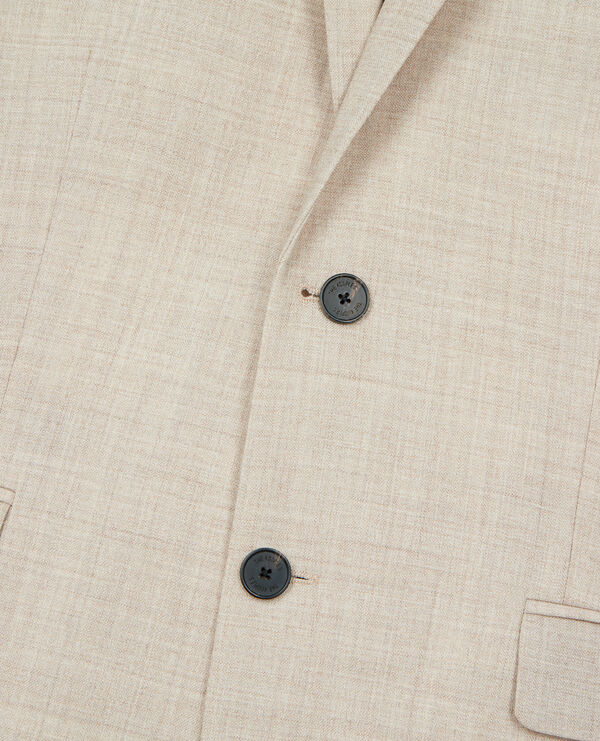 The Kooples H BEIGE beige slim fit wool suit jacket