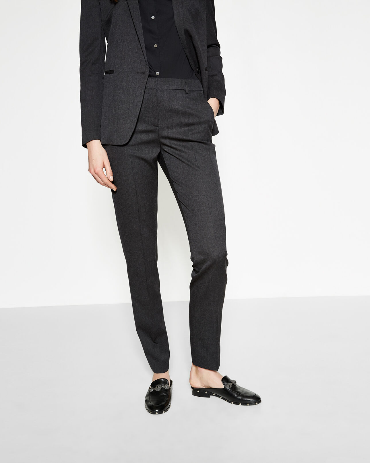 The Kooples WOMEN DARK GREY trousers