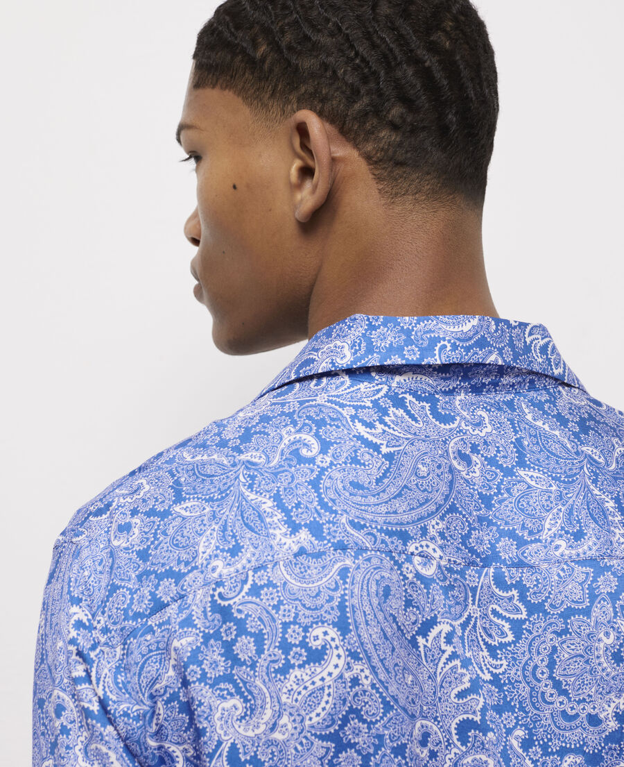 chemise imprimée bleue