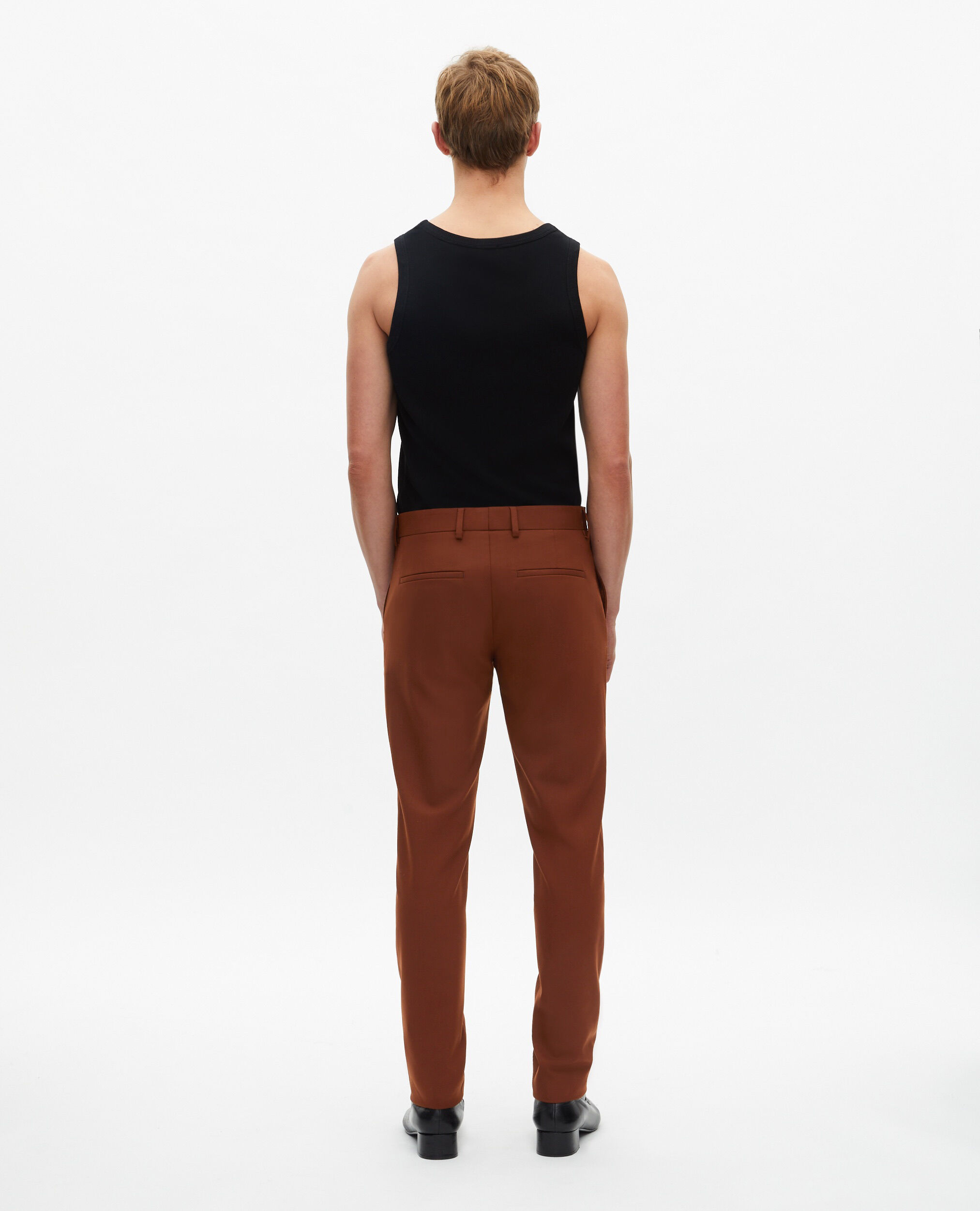 Brown suit pants, ROUILLE, hi-res image number null