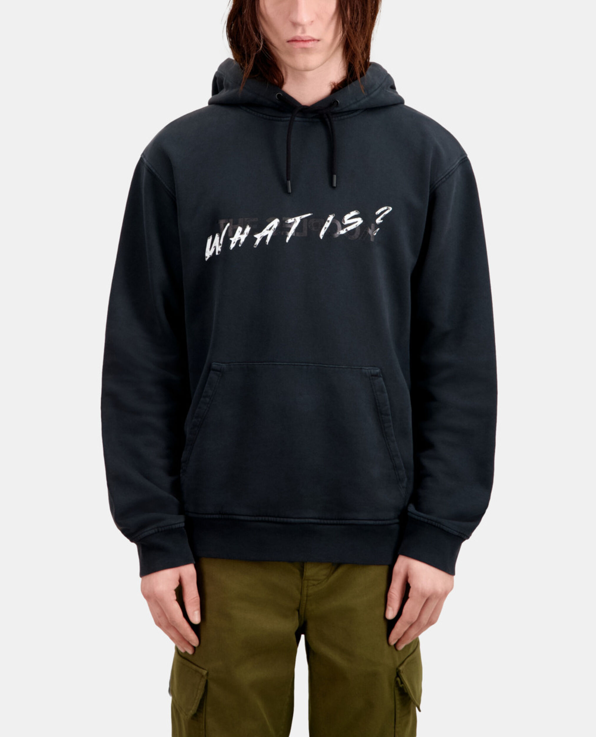 Sweatshirt à capuche What is noir, BLACK WASHED, hi-res image number null