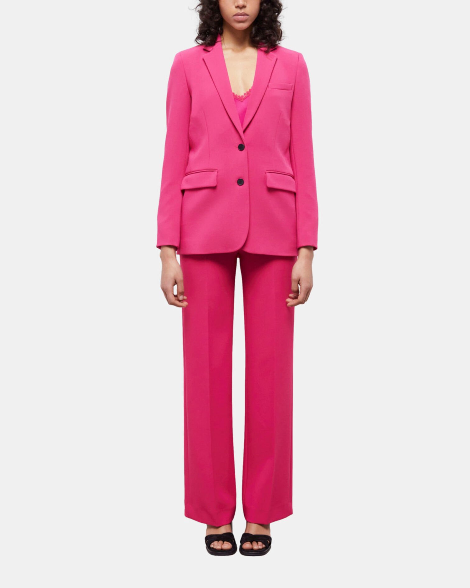 Veste tailleur rose en crêpe, PINK, hi-res image number null