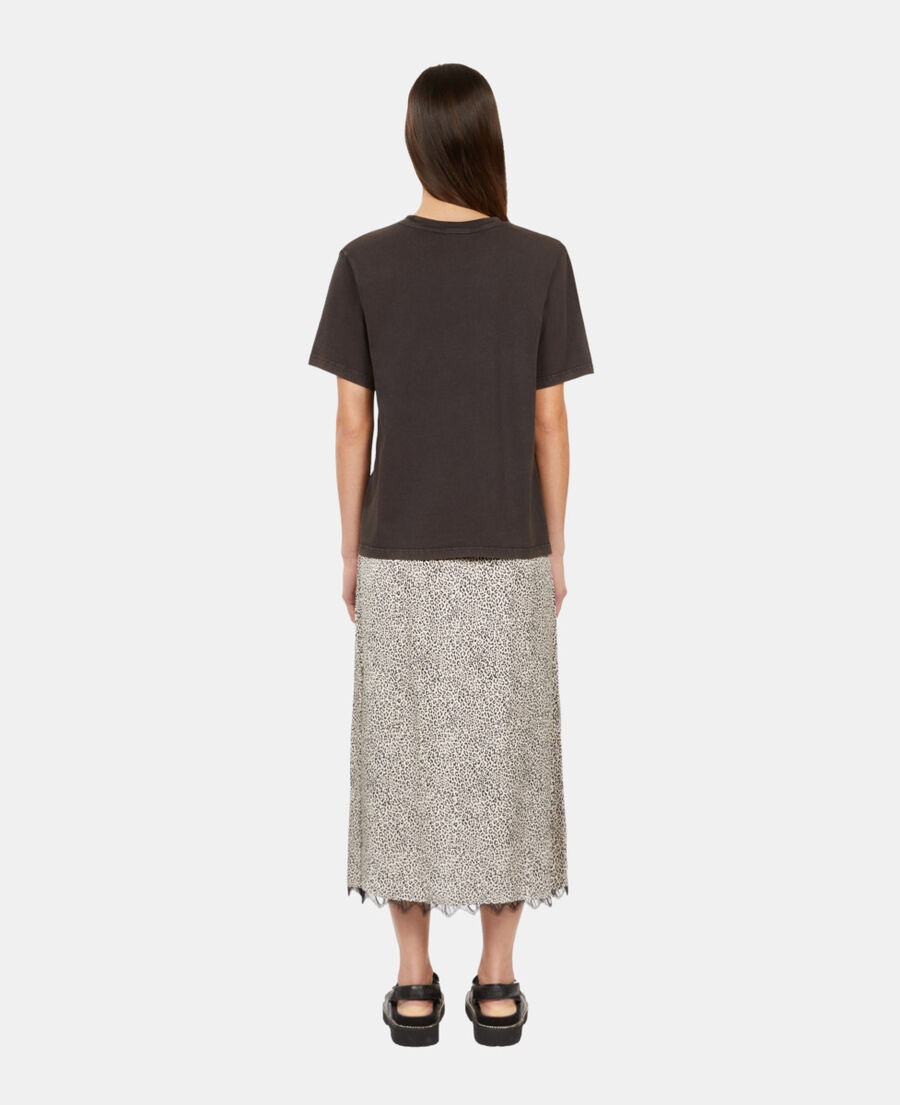 The Kooples F CARBONE carbon grey t-shirt with blazon serigraphy
