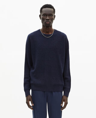 The Kooples MEN NAVY wool and linen navy sweater