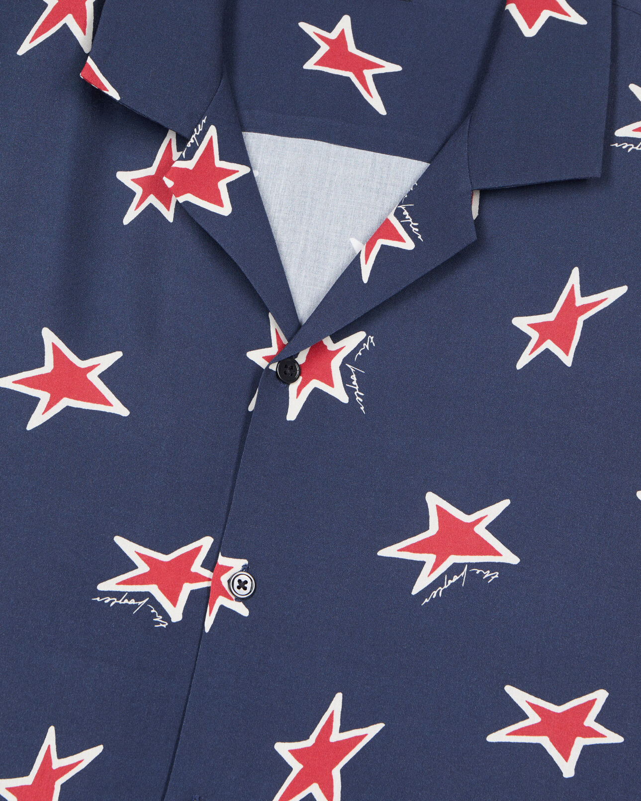 The Kooples HOMME NAVY-RED chemise manches courtes imprimé étoiles