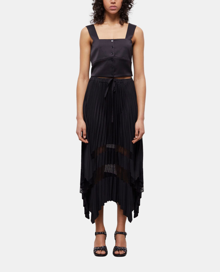 The Kooples FEMME BLACK top court noir avec boutonnage