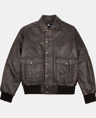 The Kooples MEN DARK BROWN brown leather jacket
