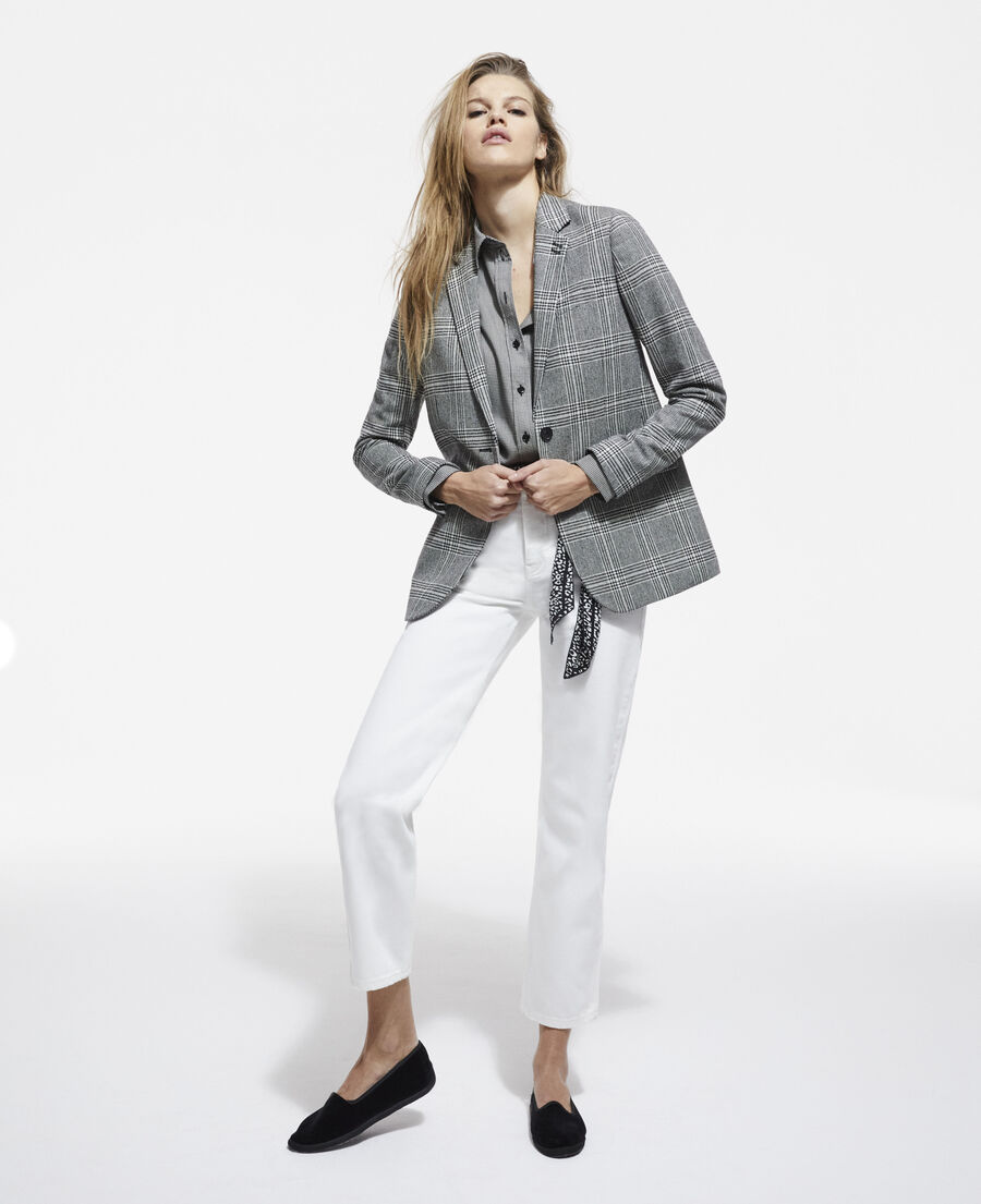 wool jacket with check motif