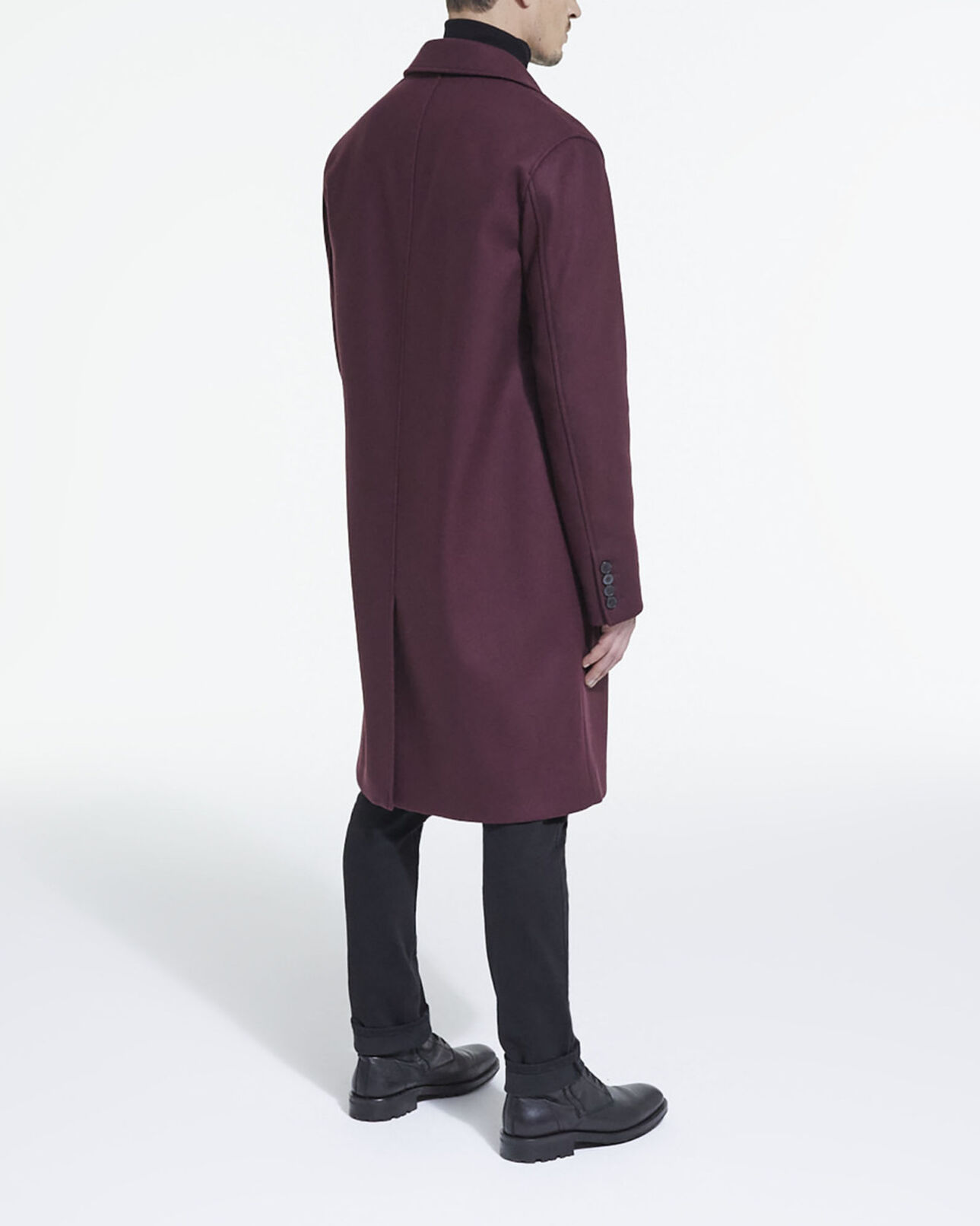 The Kooples MEN BURGUNDY burgundy wool coat
