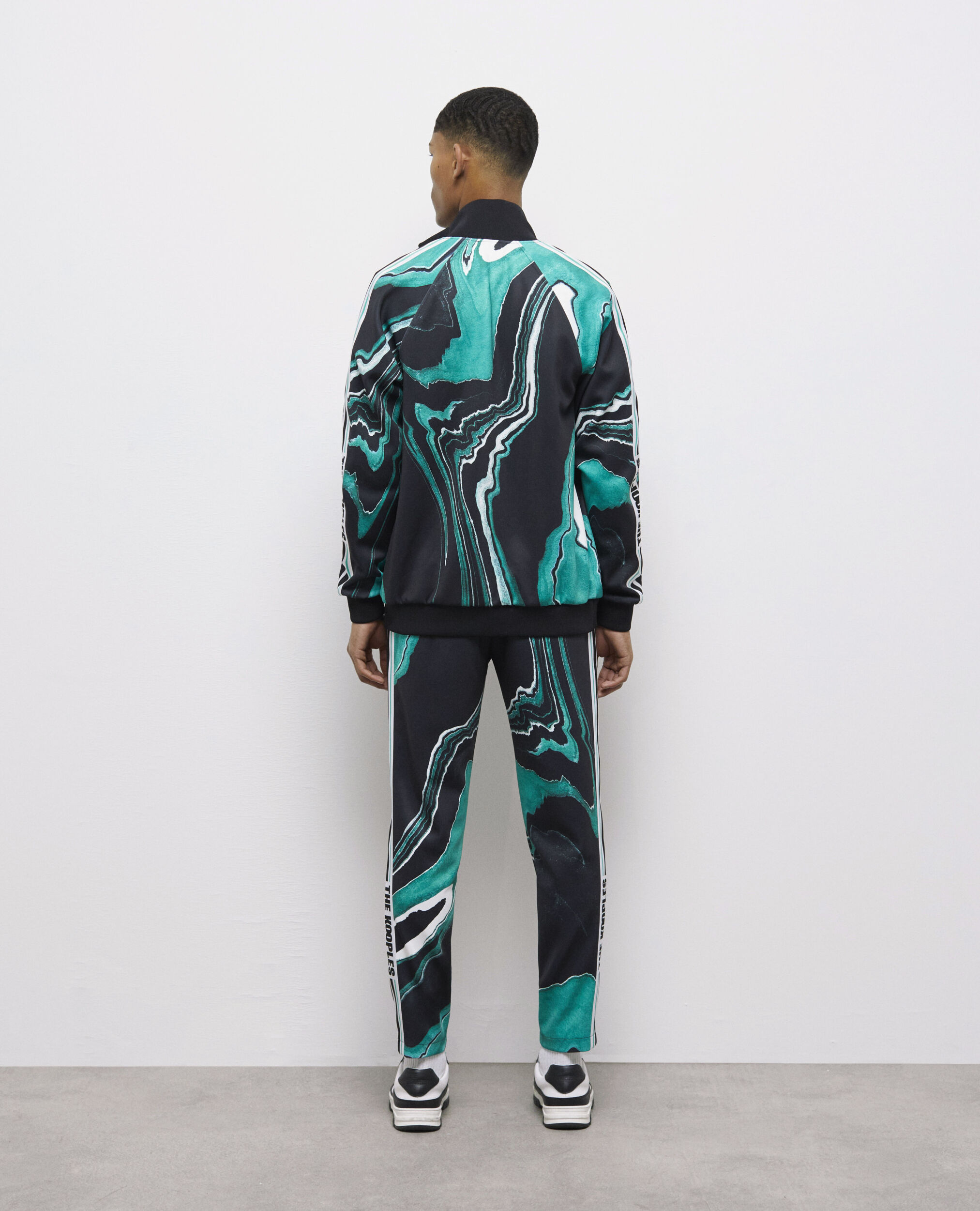 Printed tracksuit jacket, BLACK / GREEN, hi-res image number null