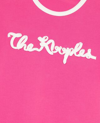 The Kooples FEMME FUSHIA t-shirt broderie ruban fuschia