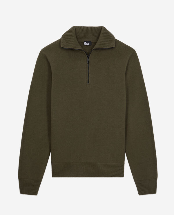 khaki wool sweater
