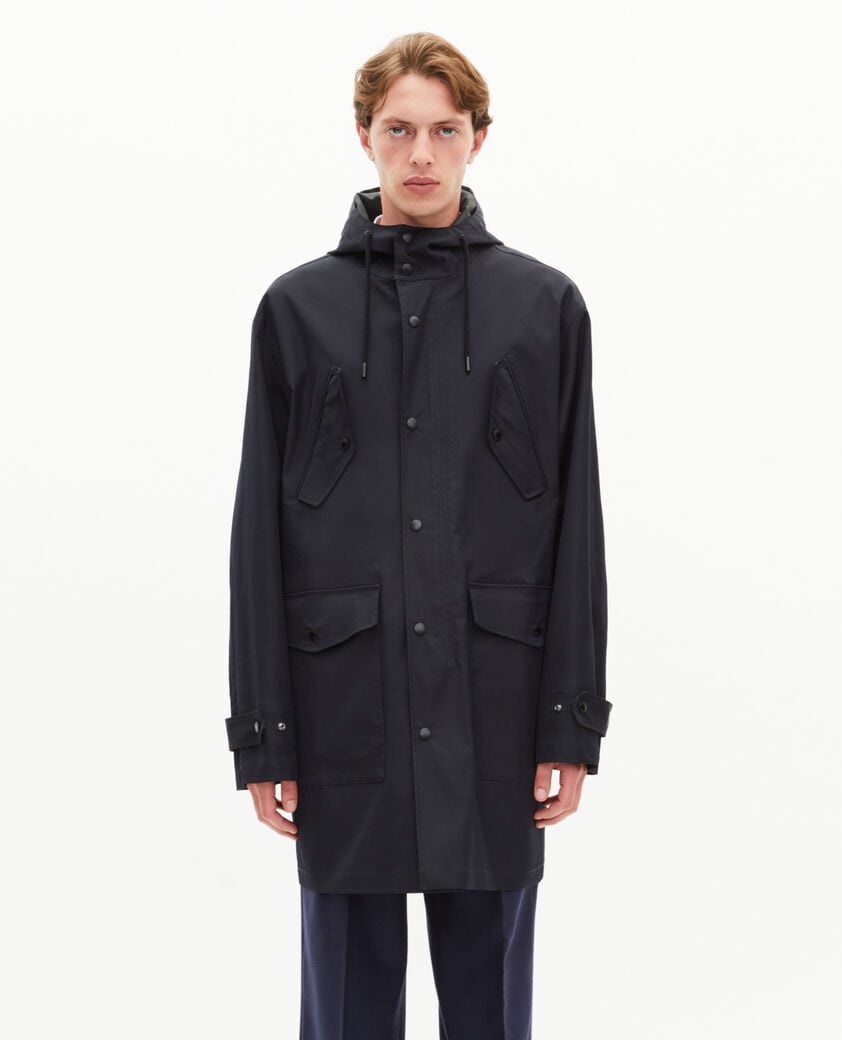 The Kooples HOMME NAVY parka à traitement déperlant à capuche marine