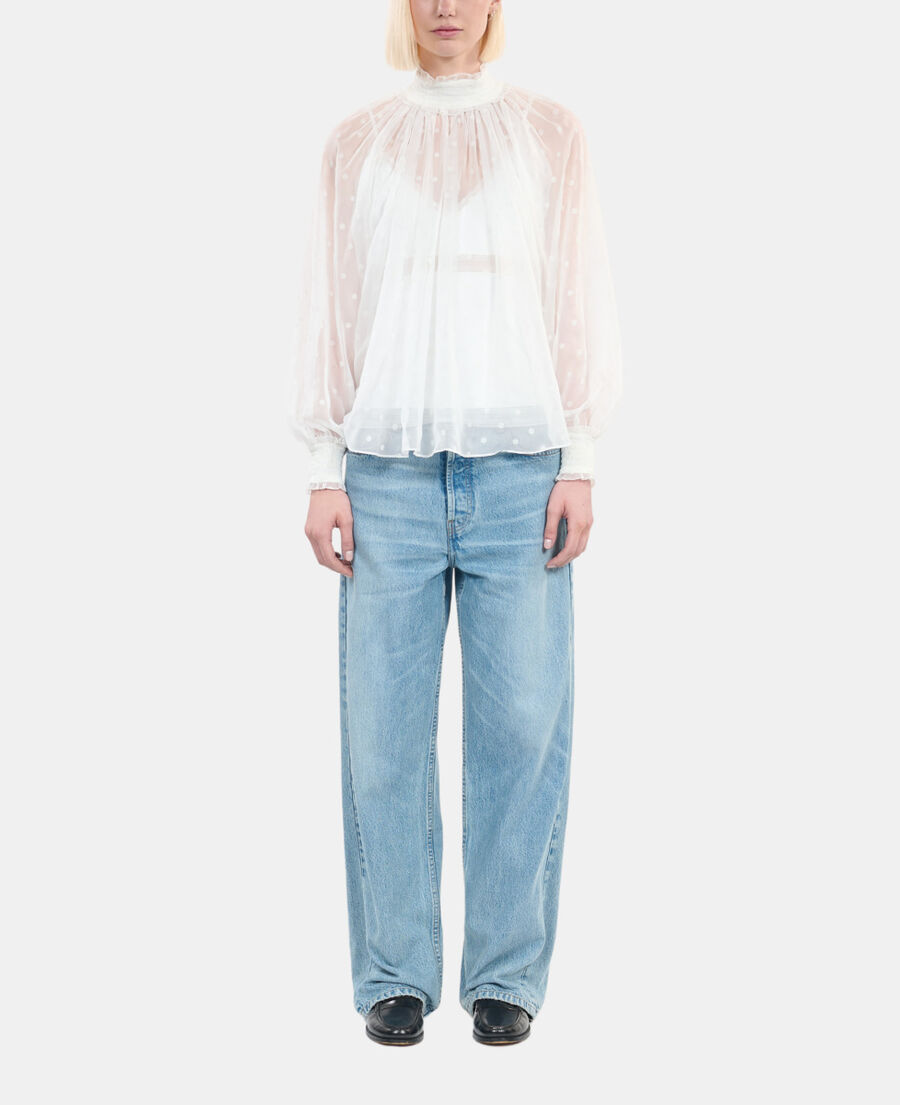 The Kooples F ECRU ecru top with shirring 